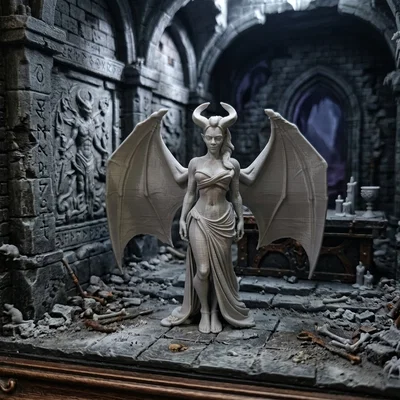 Winged Succubus - Tượng Nữ Tu Quỷ Dữ