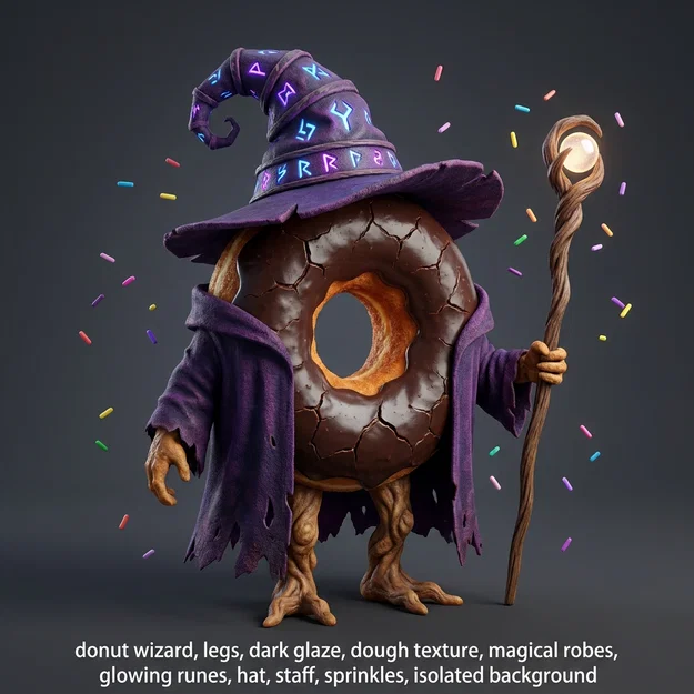 Mô hình Donut Mage: Pháp sư bánh vòng độc lạ cho người yêu in 3D - Image 1