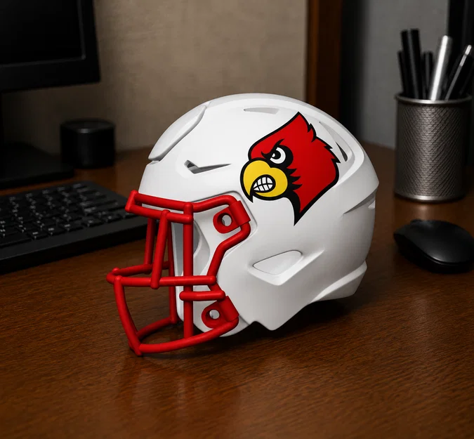 Mô hình mũ bảo hiểm bóng bầu dục Louisville Cardinals - Image 1