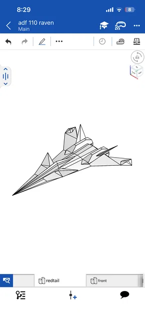 Mô hình 3D máy bay chiến đấu ADF-110 Raven phong cách Low-poly độc đáo - Image 1