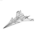 Mô hình 3D máy bay chiến đấu ADF-110 Raven phong cách Low-poly độc đáo - Thumbnail 1
