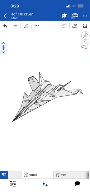 Mô hình 3D máy bay chiến đấu ADF-110 Raven phong cách Low-poly độc đáo - Image 2