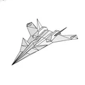 Mô hình 3D máy bay chiến đấu ADF-110 Raven phong cách Low-poly độc đáo - Thumbnail 2