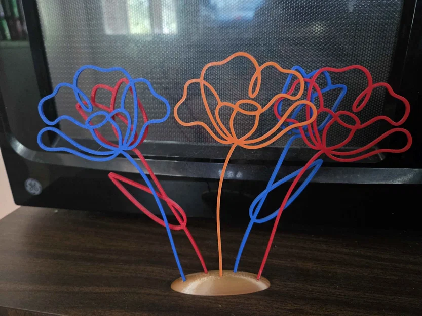 Mô hình trang trí cắm hoa 3D tinh tế cho bàn làm việc - Image 1