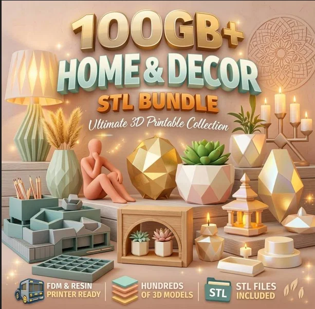 Bộ sưu tập 100GB File STL Decor Hiện Đại Cho Nhà Cửa - Image 1