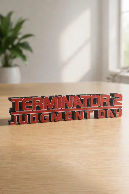 Mô hình 3D Logo Terminator 2: Judgment Day trang trí cực chất - Image 1