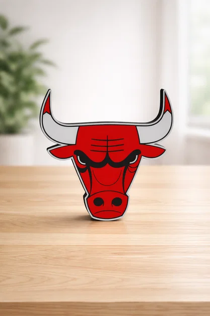 Mô hình 3D logo Chicago Bulls trang trí bàn làm việc cực chất - Image 1