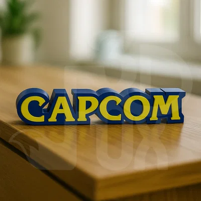 Mô hình logo Capcom 3D trang trí góc chơi game ấn tượng