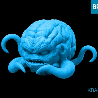 Mô hình 3D nhân vật Krang (TMNT) trang trí bàn làm việc cực chất