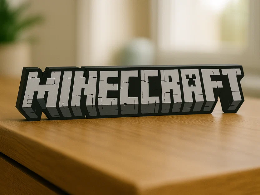 Mô hình 3D Minecraft Logo trang trí bàn làm việc cho game thủ - Image 1