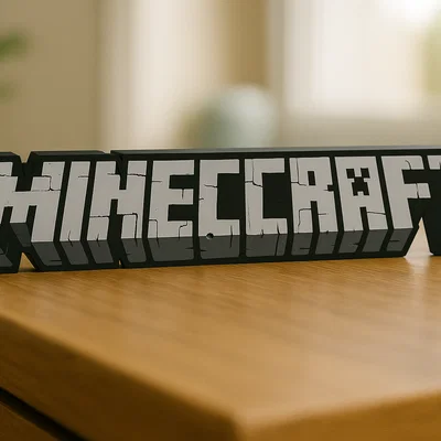 Mô hình 3D Minecraft Logo trang trí bàn làm việc cho game thủ