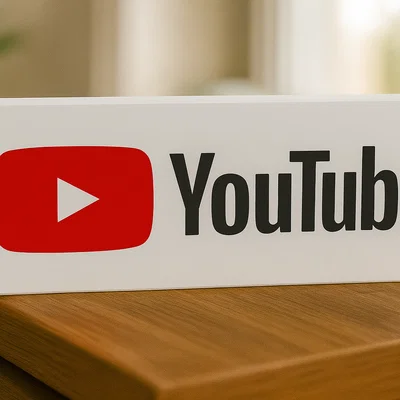 Mô hình logo YouTube trang trí để bàn - File in 3D chất lượng