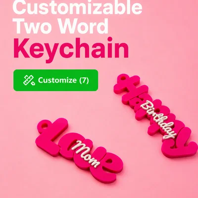 Móc Khóa Hai Từ Tùy Chỉnh