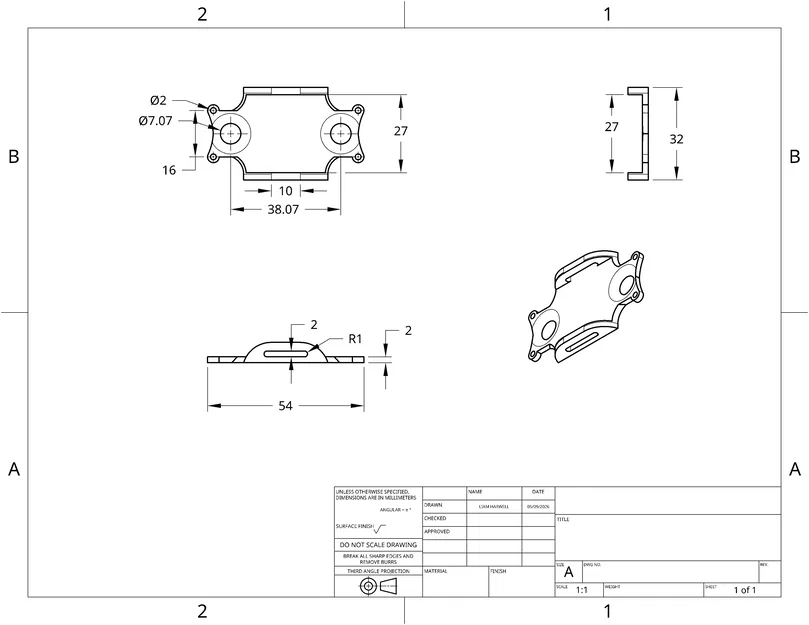Bộ gá pin cho khung drone cinemovr25 - Phụ kiện in 3D chắc chắn - Image 1
