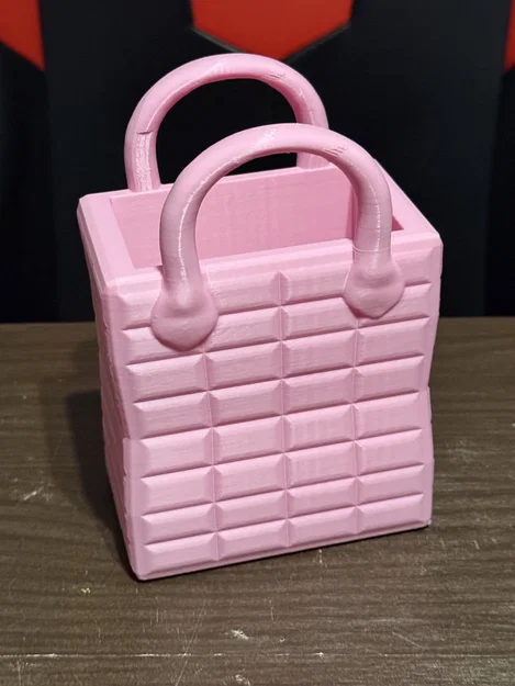 Bình hoa hình túi xách chần bông (Quilted Handbag Vase) - Image 1