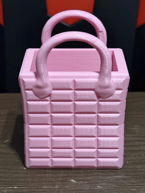 Bình hoa hình túi xách chần bông (Quilted Handbag Vase) - Image 2