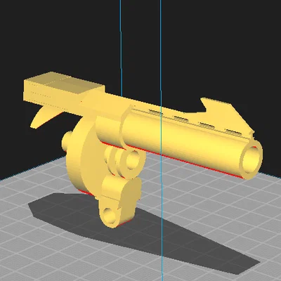 Mô hình súng lục ổ xoay (Revolver cannon) in 3D ấn tượng