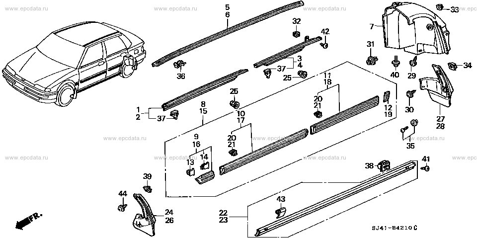 Clip ốp sườn thay thế cho Honda Concerto (91520-SJ4-901) - Image 1