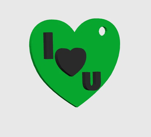Móc khóa trái tim I Love You - Mẫu in 3D quà tặng ý nghĩa - Image 1