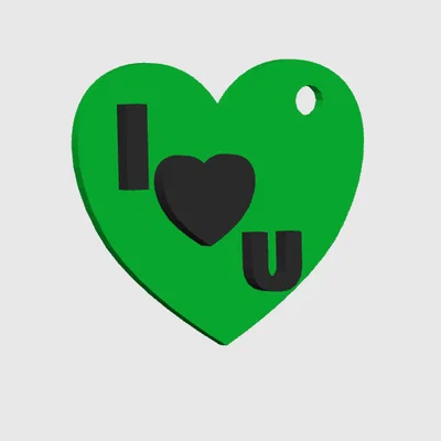 Móc khóa trái tim I Love You - Mẫu in 3D quà tặng ý nghĩa