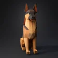 Mô hình chú chó Becgie Đức Low Poly cho máy in 3D - Thumbnail 1