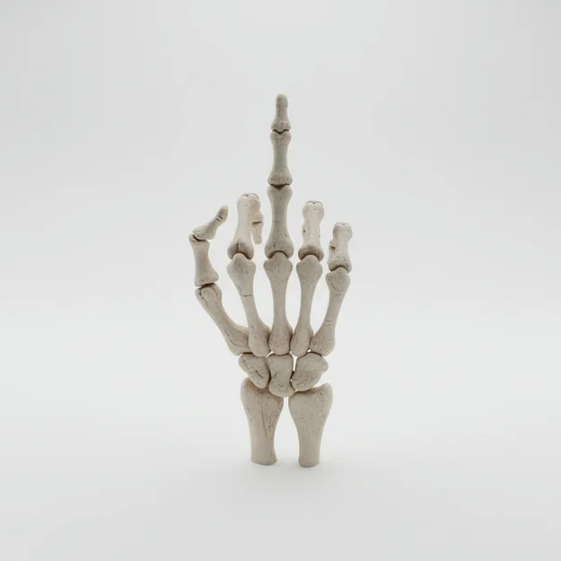Mô hình bàn tay xương giơ ngón giữa (Skeleton Hand) - Đồ trang trí cực chất - Image 1