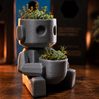 Robot Planter Duo – Chậu cây in 3D hình robot với thiết kế đôi