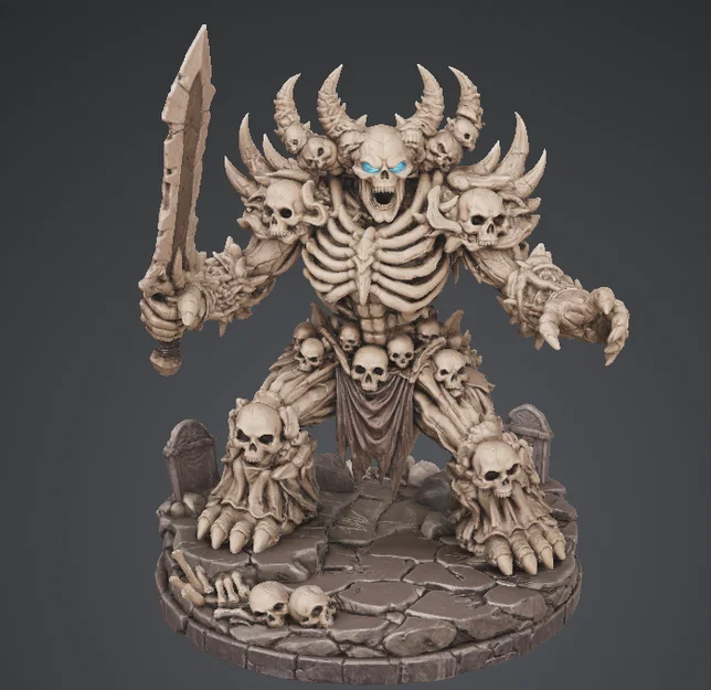 Bloodbound Realms – Undead – Ossuary Golem (Mô hình 3D Dark Fantasy STL) - Image 1