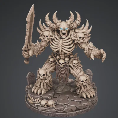 Bloodbound Realms – Undead – Ossuary Golem (Mô hình 3D Dark Fantasy STL)