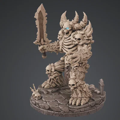 Bloodbound Realms – Undead – Ossuary Golem (Mô hình 3D Dark Fantasy STL)