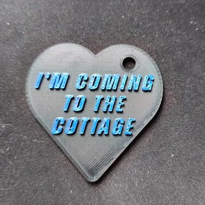Móc khóa trái tim I'm Coming to the Cottage độc đáo cho fan