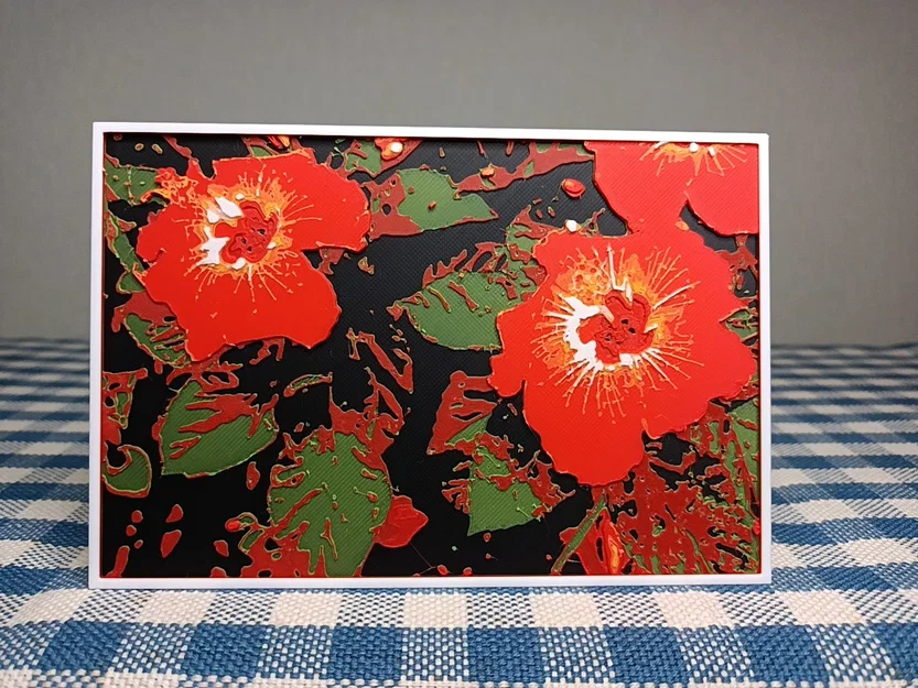 Tranh HueForge hoa râm bụt - Image 1