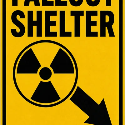 Bảng hiệu Fallout Shelter trang trí phong cách in 3D