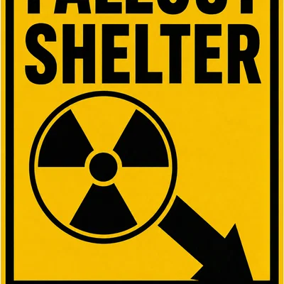 Bảng hiệu Fallout Shelter trang trí phong cách in 3D