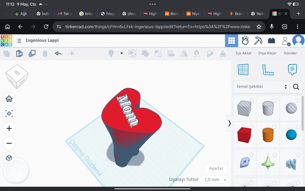 Mô hình 3D trái tim "I love you mom" làm quà tặng ý nghĩa - Image 1