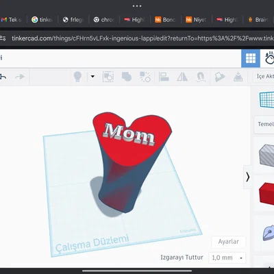 Mô hình 3D trái tim "I love you mom" làm quà tặng ý nghĩa