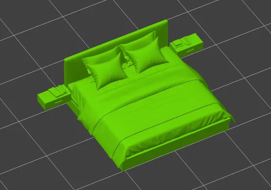 Mô hình giường đôi hiện đại 3D - Thiết kế tinh tế cho sa bàn - Image 1