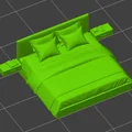 Mô hình giường đôi hiện đại 3D - Thiết kế tinh tế cho sa bàn - Thumbnail 1
