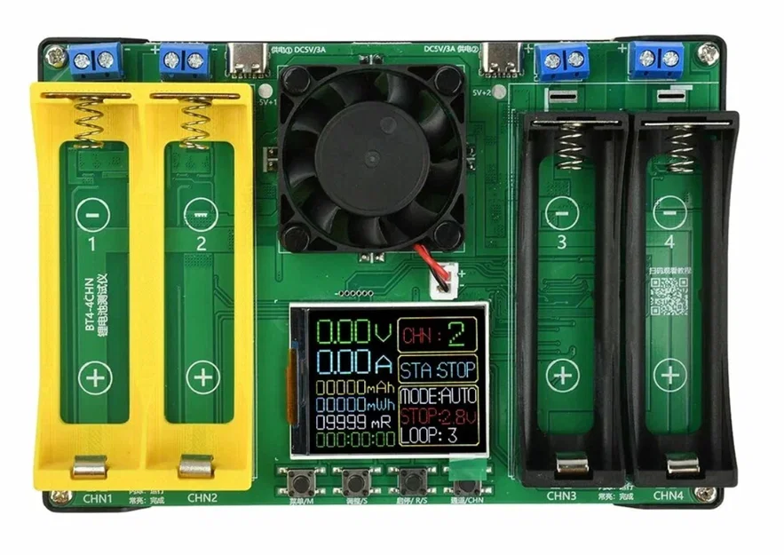 Mặt trước cho bộ kiểm tra pin BT4-4CHN (phiên bản 18650/21700) - Image 2