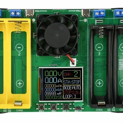 Mặt trước cho bộ kiểm tra pin BT4-4CHN (phiên bản 18650/21700)