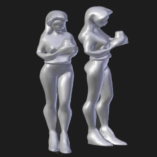 Mô hình nữ văn phòng cầm cốc cà phê in 3D FDM - Image 2