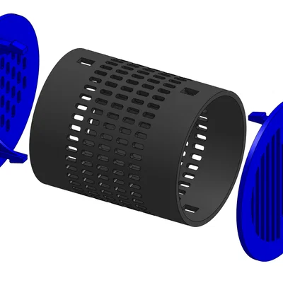 Bộ phận đựng hạt chống ẩm đặt giữa lõi cuộn nhựa in 3D