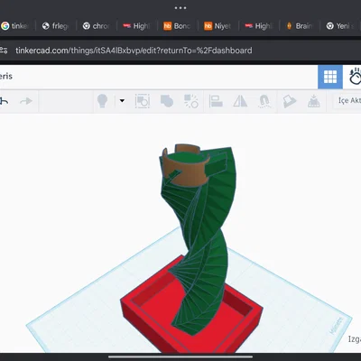 Mô hình đồ chơi cầu trượt nước xoắn ốc độc đáo in 3D