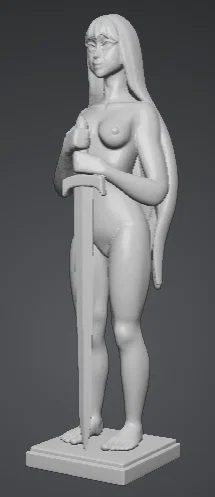 Mô hình tượng người phụ nữ cầm kiếm in 3D nghệ thuật - Image 3