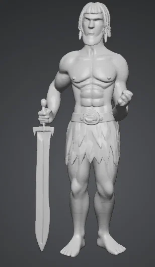 Mô hình 3D Chiến binh man di (Barbaro) - Thiết kế tinh xảo - Image 3