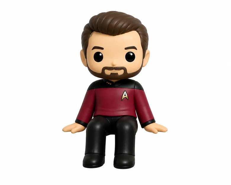 Mô hình Commander Riker gắn màn hình - Star Trek TNG - Image 1