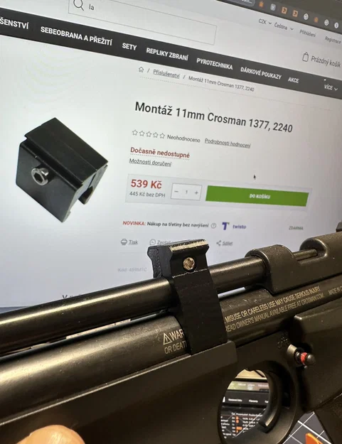 Ngàm gắn Picatinny 2 phần cho súng Crosman 1377/1322 kèm ốc - Cảm ơn @FaceHaver - Image 1