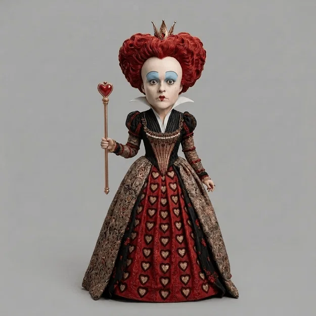 Mô hình 3D Nữ hoàng Đỏ - Alice in Wonderland 2010 sắc nét - Image 1