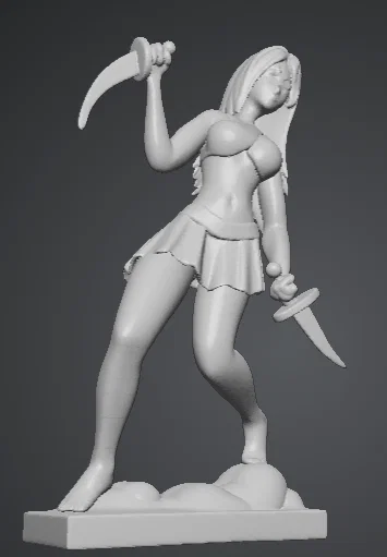 Mô hình Nữ Chiến Binh Cầm Dao (Donna guerriere) 3D tuyệt đẹp - Image 2