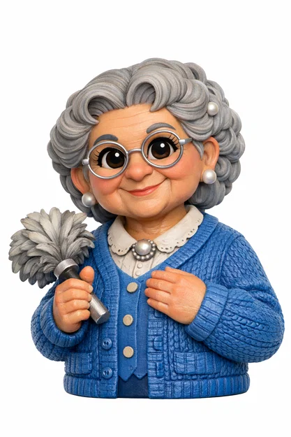 Mô hình 3D bà cụ (Hip old Granny) đáng yêu trang trí - Image 1